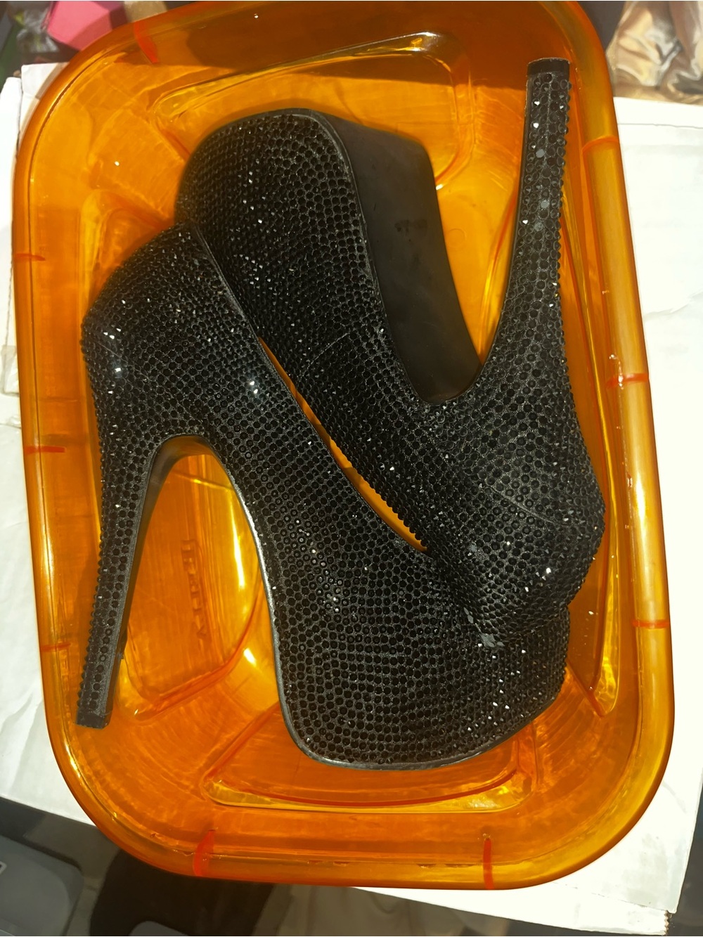 Bordello Teazer-O6R Rhinestone Platform Heels